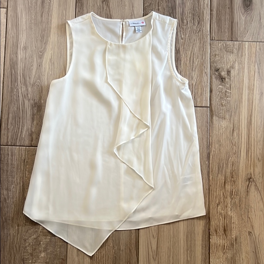 3.1 Phillip Lim for Target Elegant Ivory flowy asymmetrical Sleeveless Top